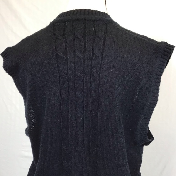80s Vintage Options Womens Cable Knit Sweater Vest Size XL Sleeveless Button Up - Picture 10 of 16
